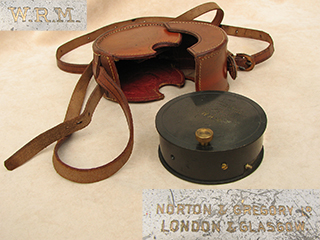 Antique Norton & Gregory optical square in leather case 